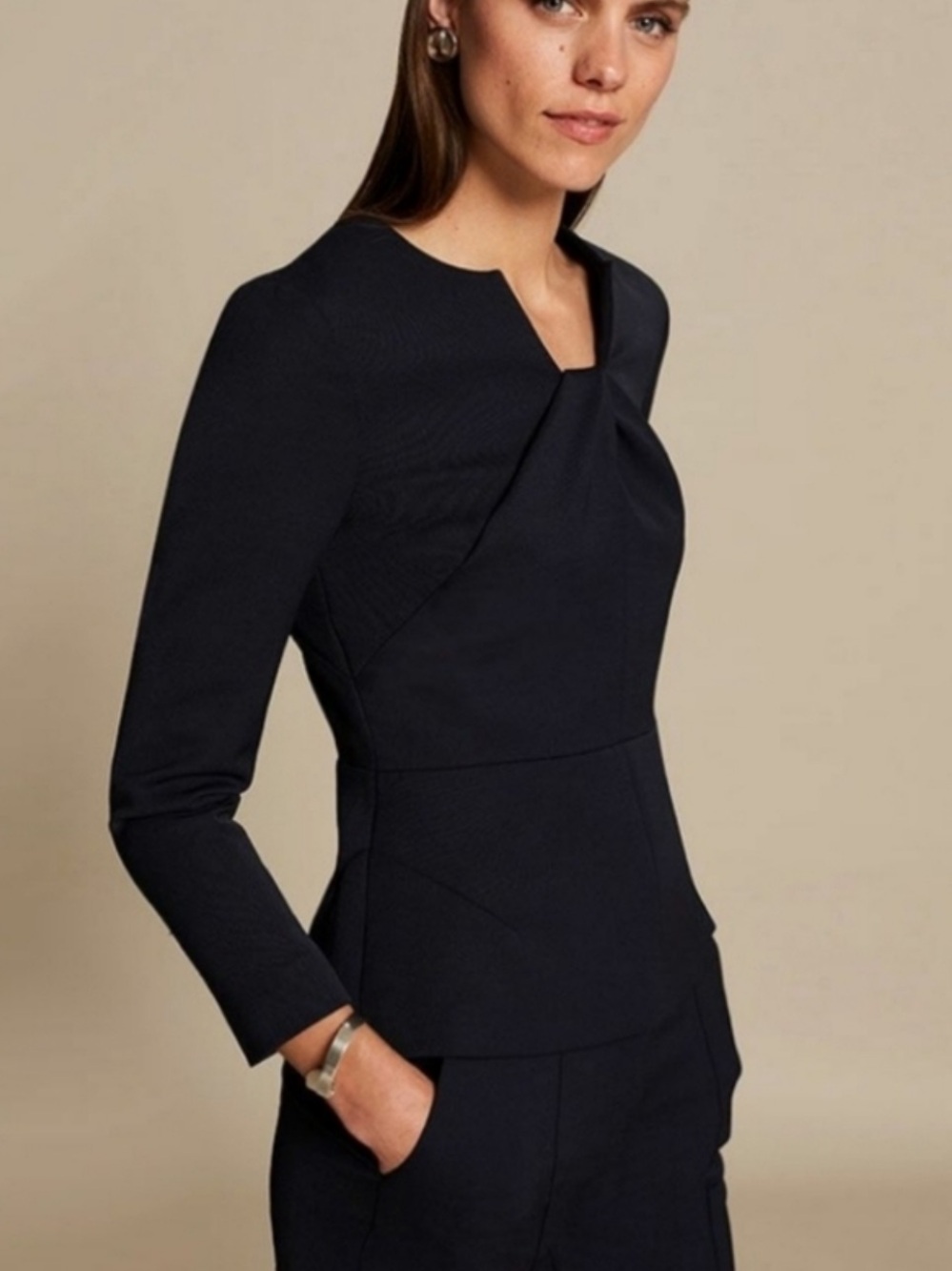NWT The Fold London Black Belmore Top Sz 12